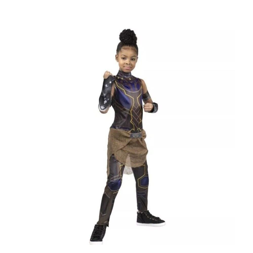 Shuri Costume Girls Small Black Panther Jumpsuit Brown Marvel Superhero New - Picture 5 of 5